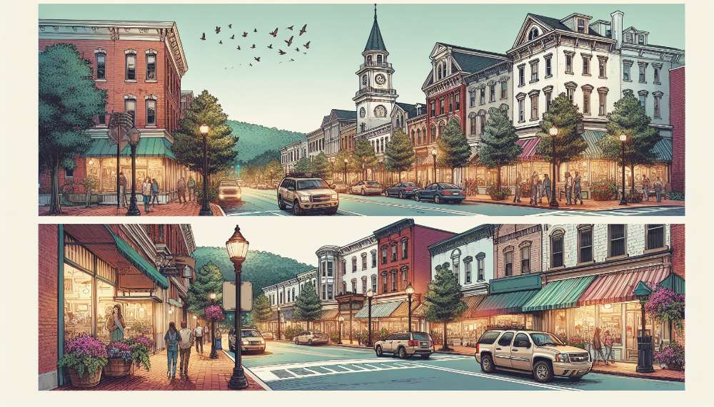 A vibrant street scene in Hopewell