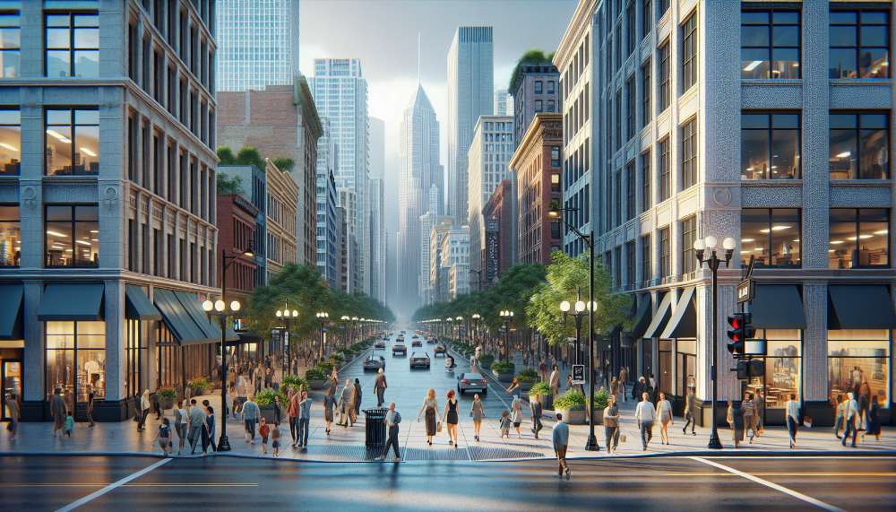 A vibrant street scene in Algonquin