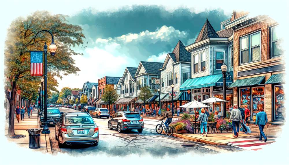 A vibrant street scene in Elk Grove Village