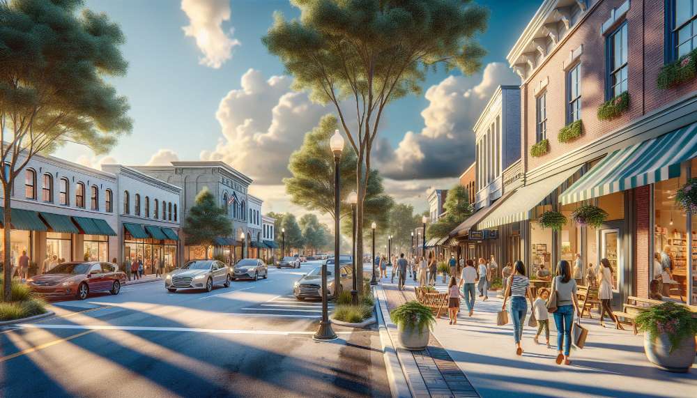 A vibrant street scene in LaGrange