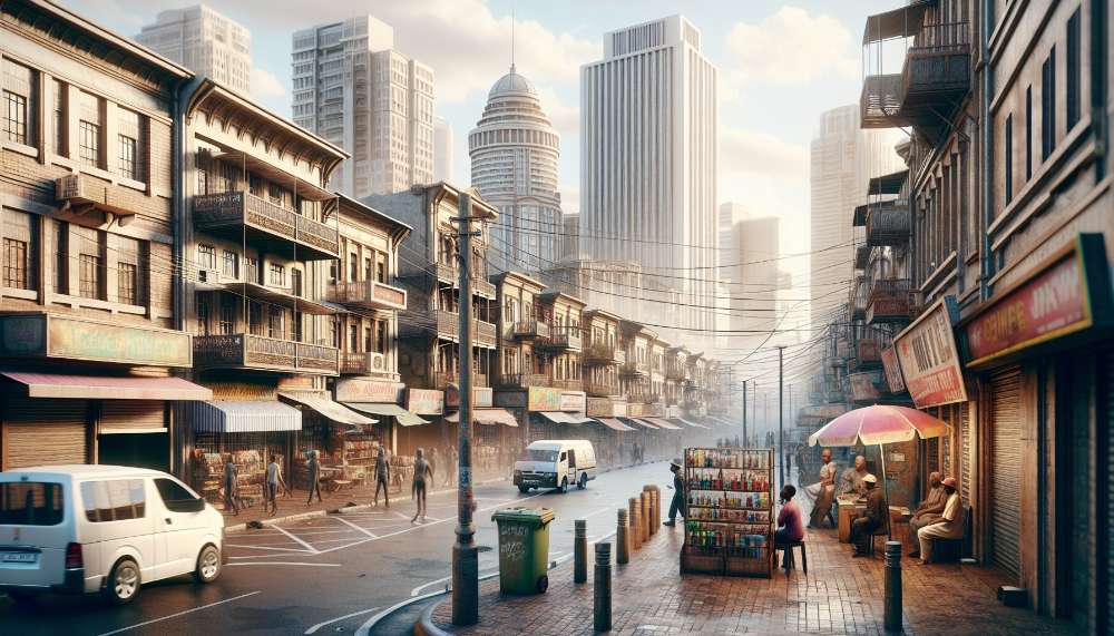 A vibrant street scene in Johannesburg