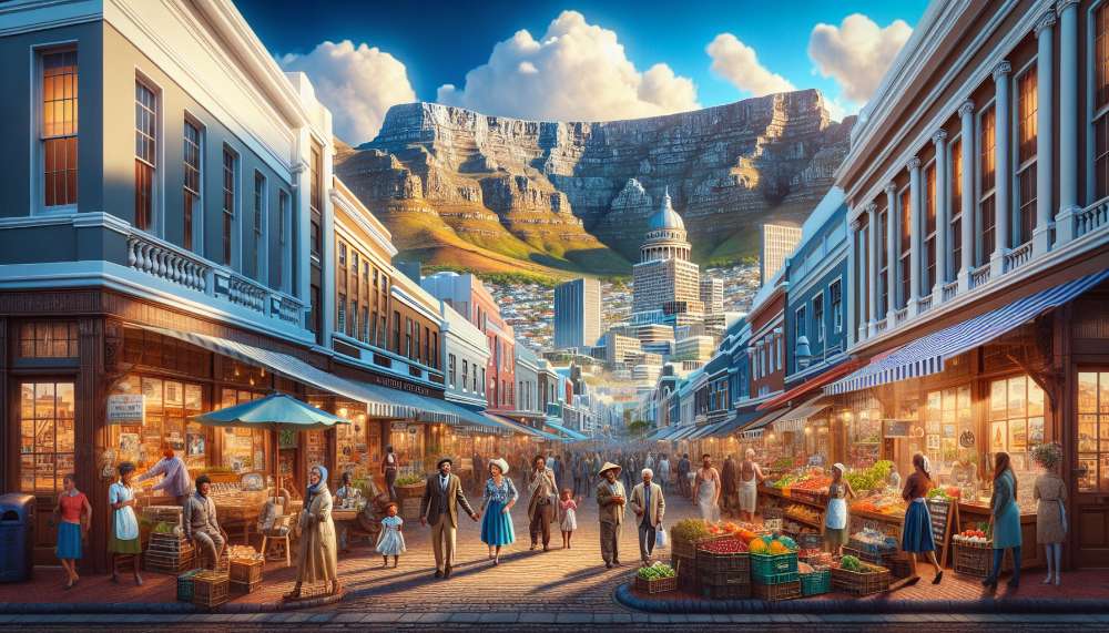 A vibrant street scene in Cape Town