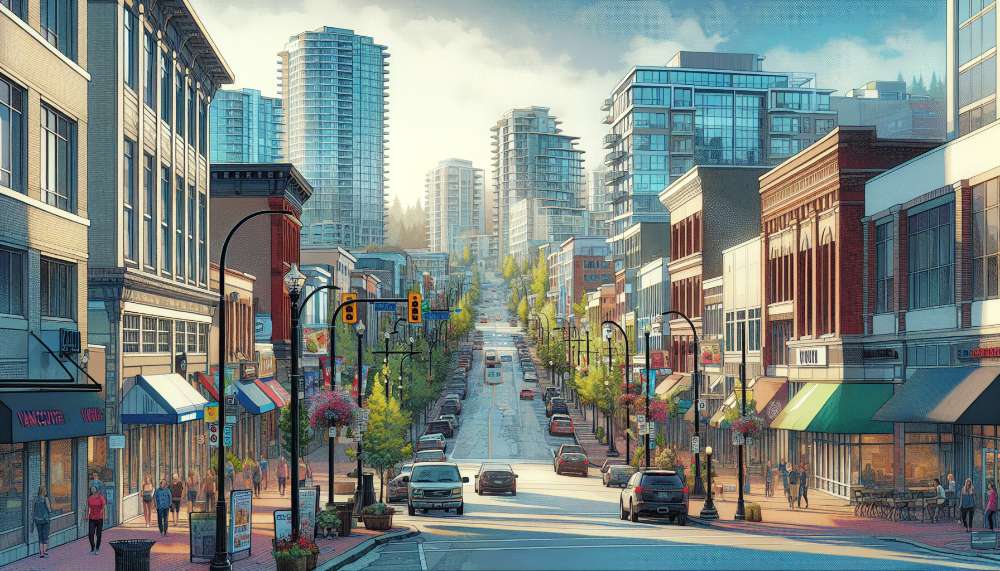 A vibrant street scene in North Vancouver