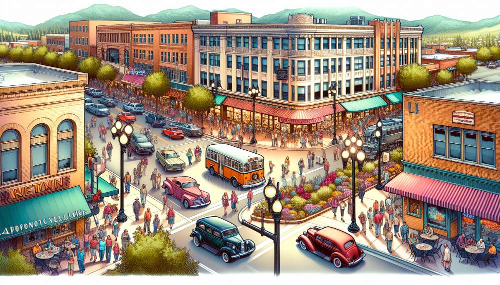 A vibrant street scene in Prescott Valley