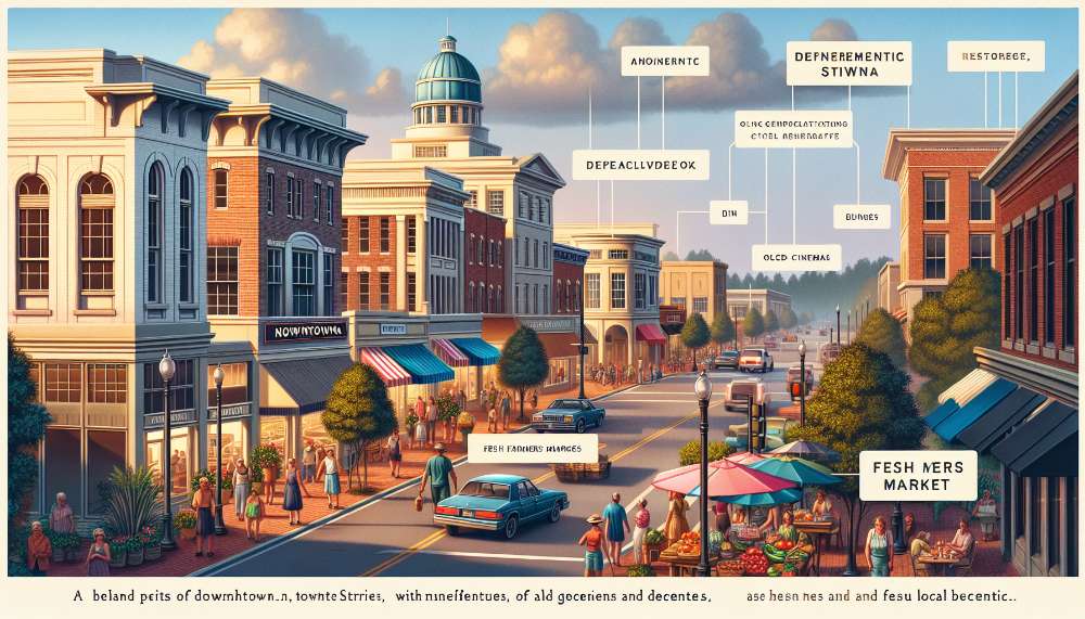 A vibrant street scene in Hendersonville