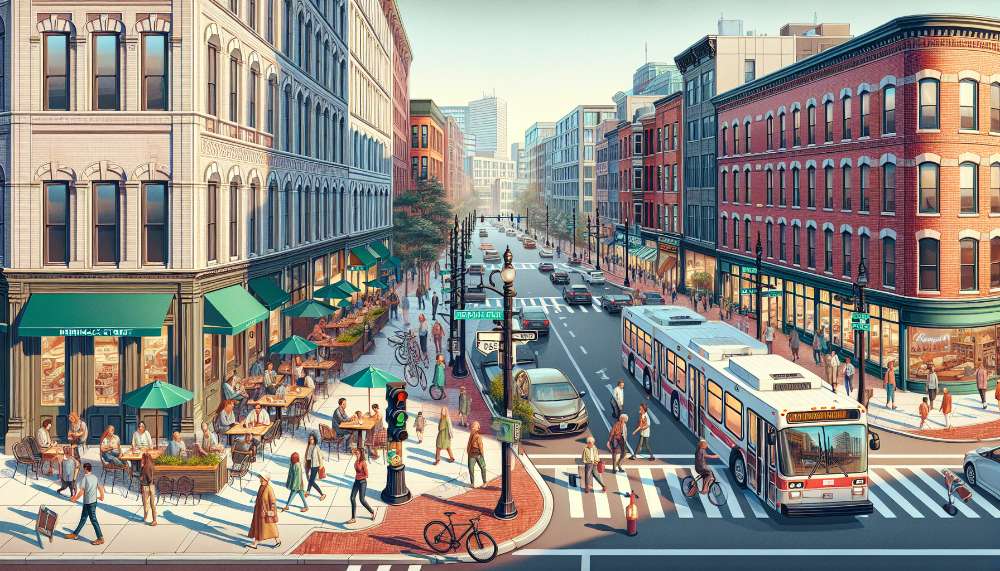 A vibrant street scene in Merrimack
