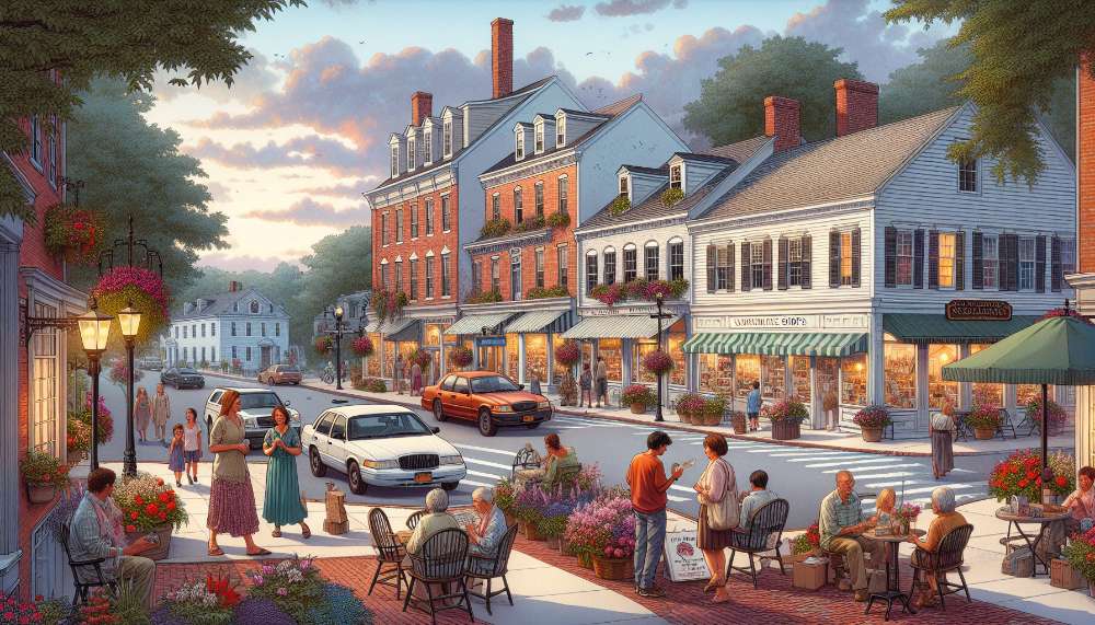 A vibrant street scene in Bardonia